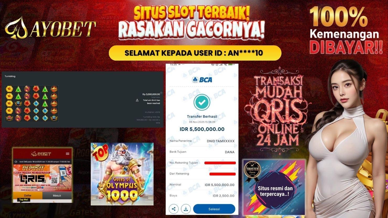 AYOBET JACKPOT SLOT GATES OF OLYMPUS 1000